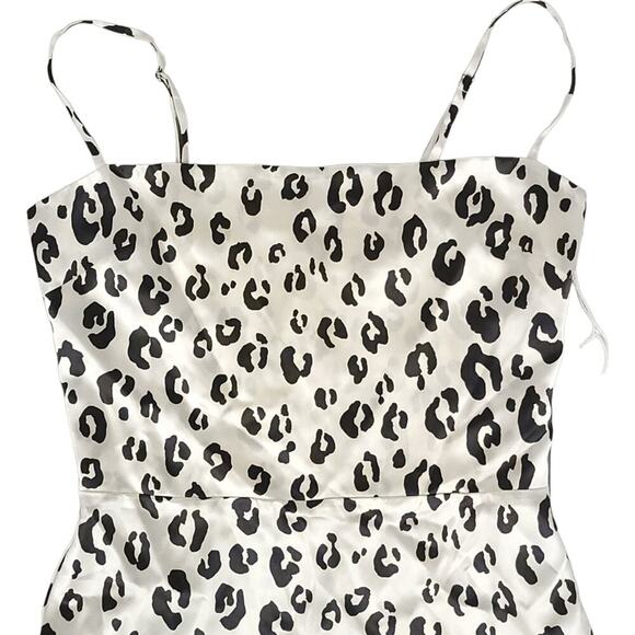 Reformation Kosta Silk Mini Dress Snow Leopard Animal Print Sleeveless - Picture 9 of 16